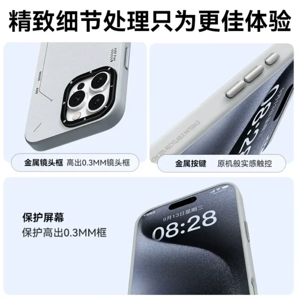 YoungKit Leather Matte Case Cover iPhone16 PRO MAX Case Magsafe Magnetic Wireless Charging iPhone15 Pro Cover Custom Fashion - Image 5