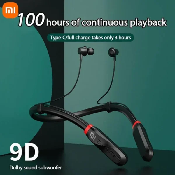 XIAOMI i35 Neckband Bluetooth Headphones Wireless Earphones 9D Sound Sport Headset Waterproof TWS Earbuds With Mic for phone - Image 5