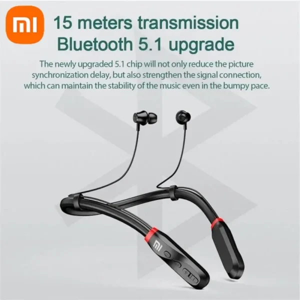 XIAOMI i35 Neckband Bluetooth Headphones Wireless Earphones 9D Sound Sport Headset Waterproof TWS Earbuds With Mic for phone - Image 6