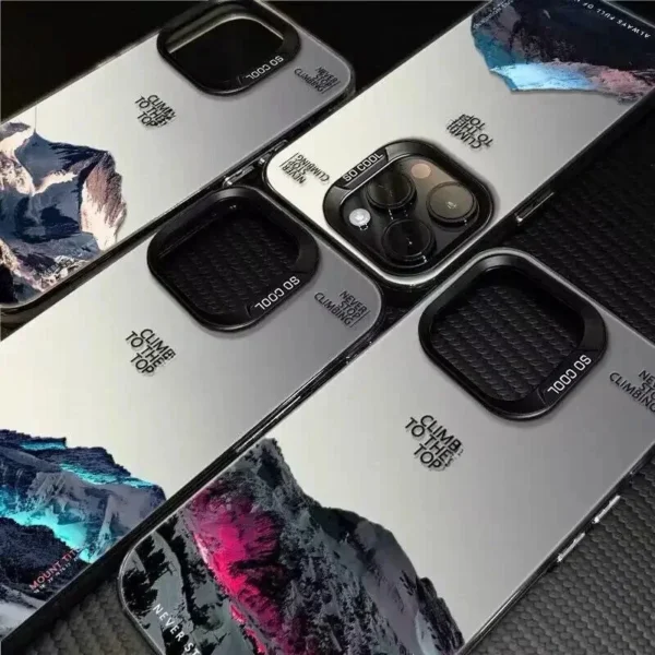 Phone Case For IPhone 16 15 14 13 12 11 Pro XS Max X XR 7 8 Plus Snow Mountain Landscape Sunset Plating Matte Hard Cover Funda - Image 2