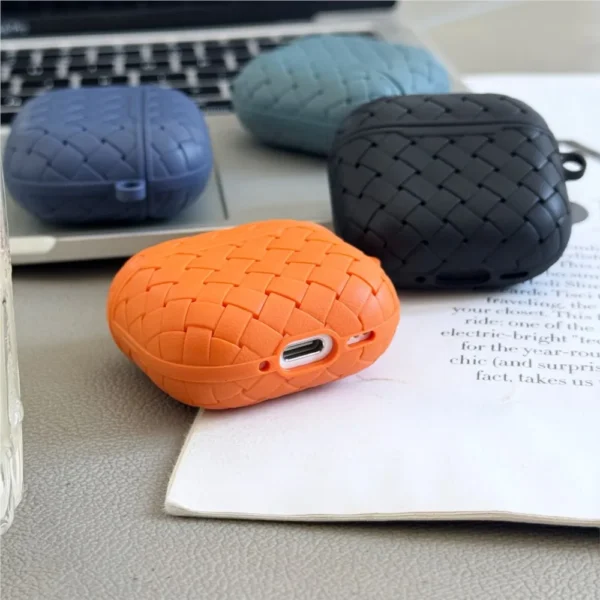 Luxury Weaving Soft Silicone Wireless Bluetooth Earphone Case For Apple Airpods Pro 2 Cover Air Pods 4 3 1 Leather Texture Cover - Image 4