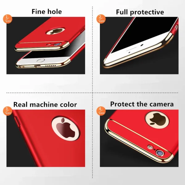 Case for iPhone 8 7 6 6s 5 5s SE X Back Cover Xs Max XR 11 12 13 Pro Luxury Gold Hard - Image 5