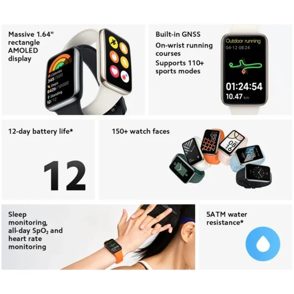 Global Version Xiaomi Smart Band 7 Pro 1.64 "AMOLED Screen Blood Oxygen Monitoring GPS Sports Tracking Watch - Image 2