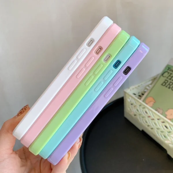 Cute Colour Clear Silicone Case For iPhone 15 14 13 12 11 Pro Max Mini XR X Xs 7 8 6 6s Plus Simple Shockproof Back Cover Case - Image 5